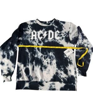 AC/DC Tie-Dye Fleece Crewneck Sweatshirt Womens Small  NWT